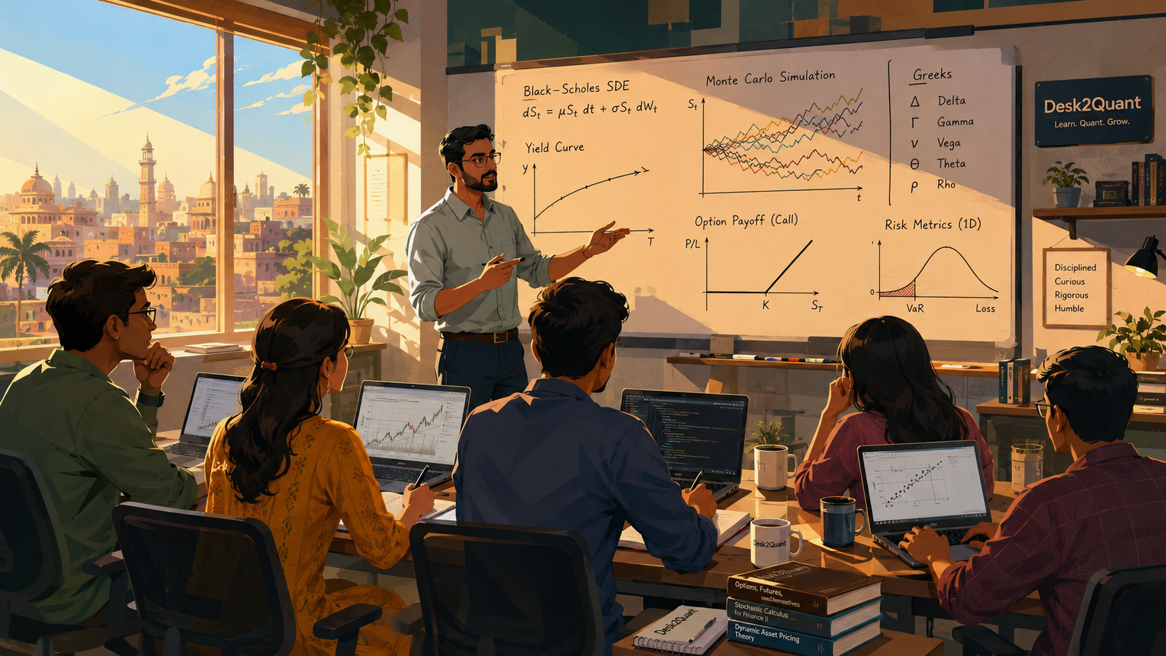 Real quant finance training — instructor-led sessions with live portfolio modeling, interviews, and hands-on practice